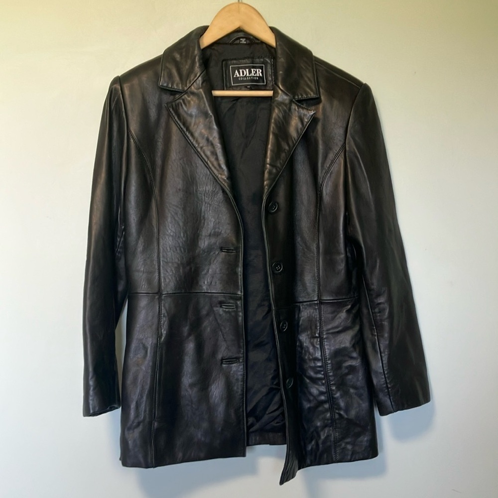 Adler Women's Black Lamb Skin Leather Jacket - Picture 1 of 7